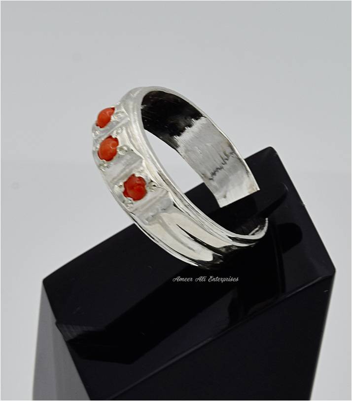 AAE 6577 Chandi Ring 925, Stone: Marjan