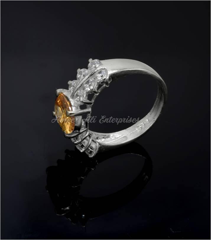 AAE 6117 Chandi Ring 925, Stone: Zircon - AmeerAliEnterprises