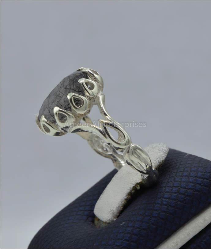 AAE 5817 Chandi Ring 925, Stone: Moh e Najaf - AmeerAliEnterprises