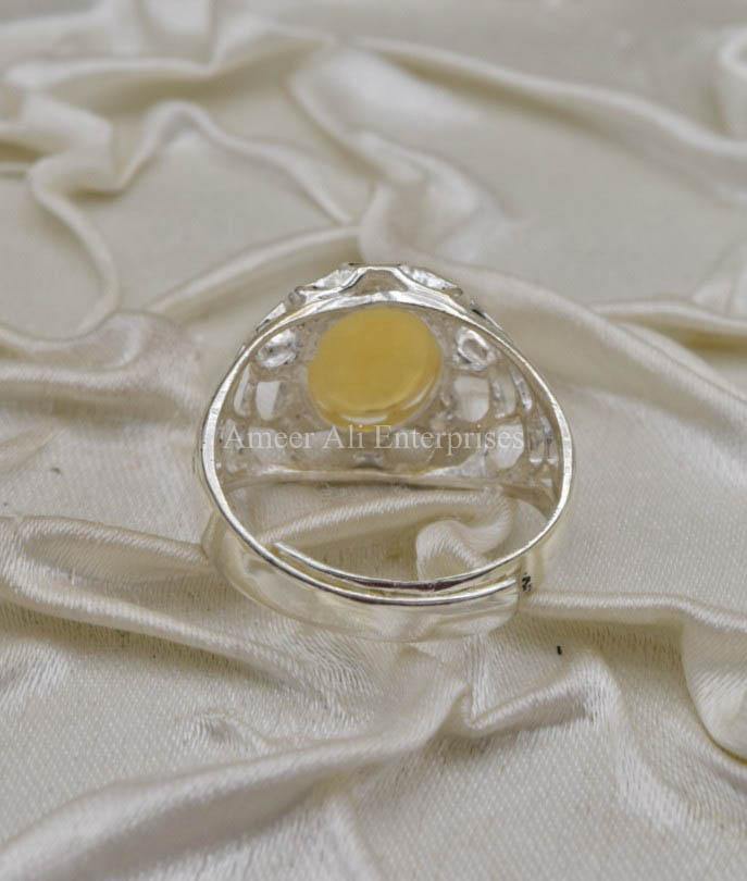 AAE 0325 Chandi Ring 925, Stone Opal (White) - AmeerAliEnterprises