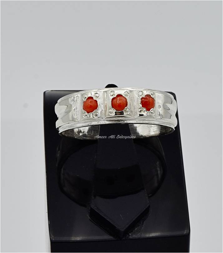 AAE 6577 Chandi Ring 925, Stone: Marjan