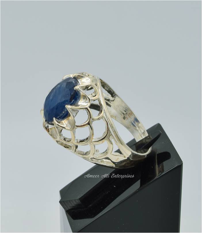 AAE 6298 Chandi Ring 925, Stone: Neelam