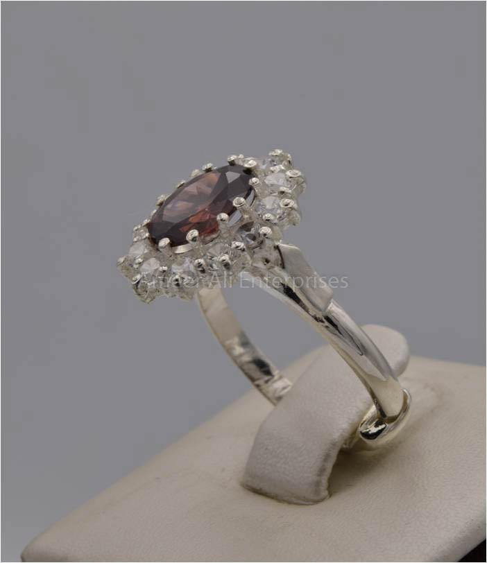 AAE 2499 Chandi Set 925, Stone: Zircon - AmeerAliEnterprises