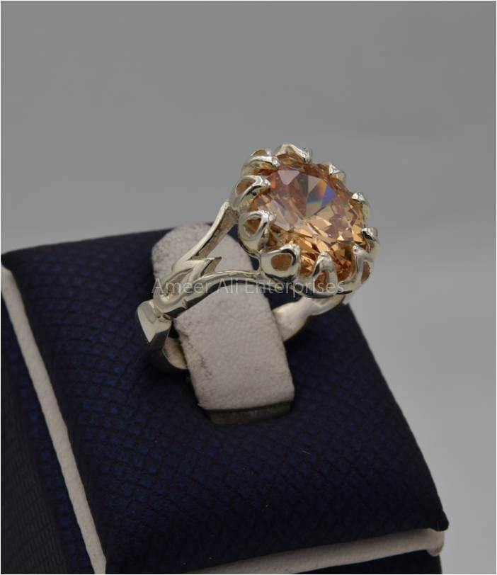 AAE 5631 Chandi Ring 925, Stone: Zircon - AmeerAliEnterprises