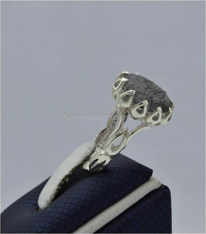 AAE 5817 Chandi Ring 925, Stone: Moh e Najaf - AmeerAliEnterprises