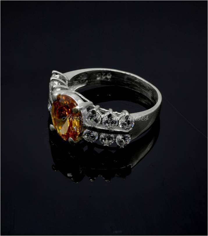 AAE 6117 Chandi Ring 925, Stone: Zircon - AmeerAliEnterprises