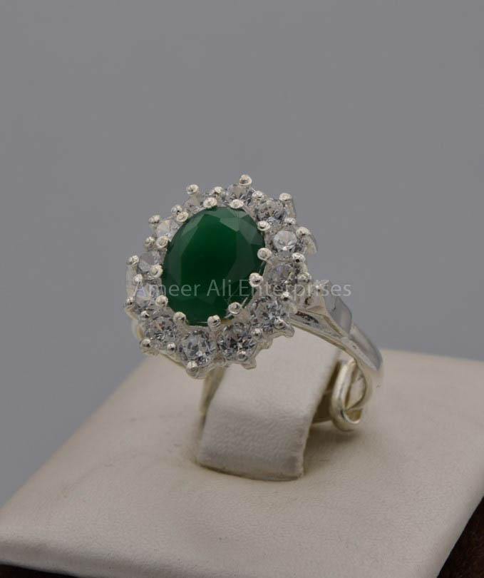 AAE 7524 Chandi Ring 925, Stone: Zircon - AmeerAliEnterprises