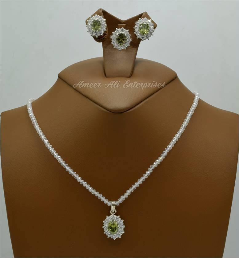 AAE 6105 CHANDI SET 925, STONE: ZIRCON - AmeerAliEnterprises