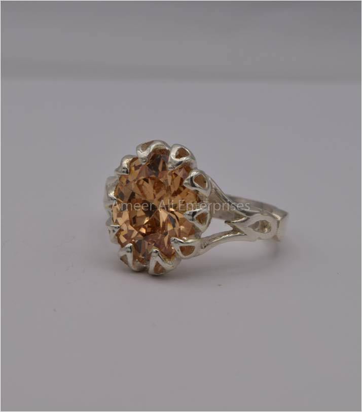 AAE 5631 Chandi Ring 925, Stone: Zircon - AmeerAliEnterprises