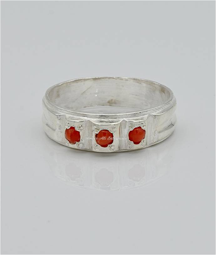 AAE 6577 Chandi Ring 925, Stone: Marjan