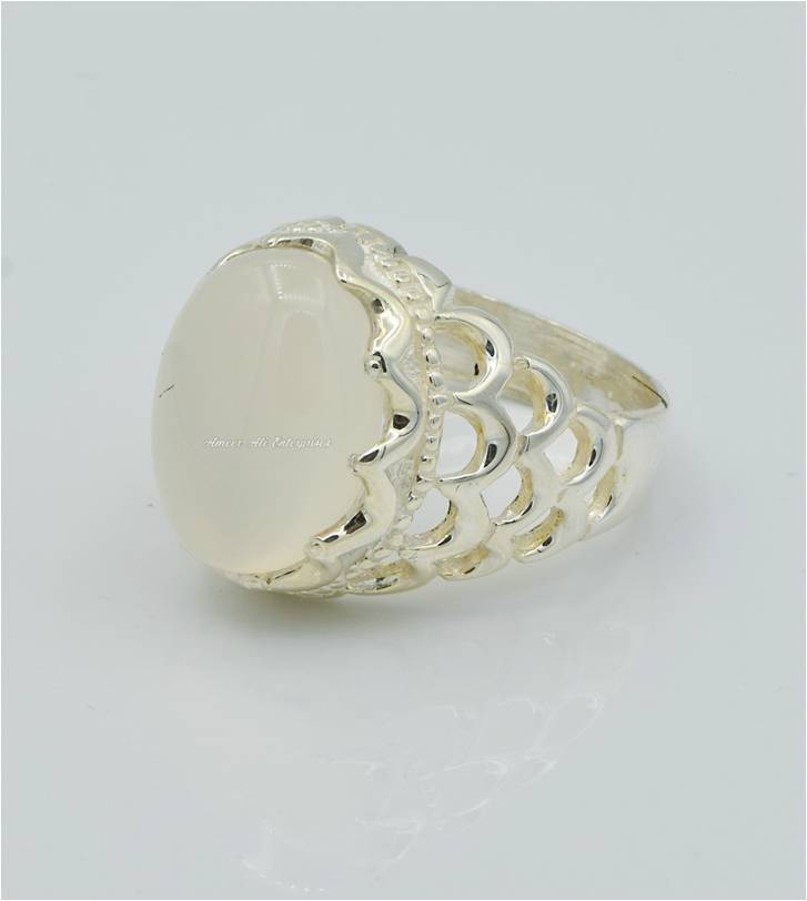 AAE 6257 Chandi Ring 925, Stone: Dur e Najaf