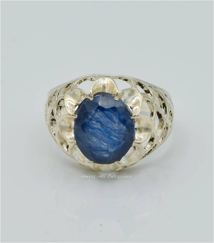 AAE 6298 Chandi Ring 925, Stone: Neelam