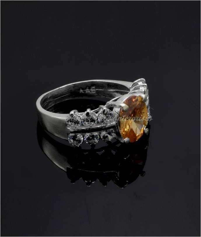 AAE 6117 Chandi Ring 925, Stone: Zircon - AmeerAliEnterprises
