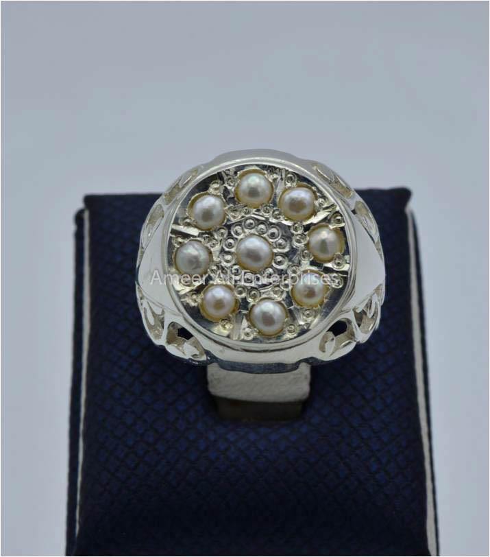 AAE 5802 Chandi Ring 925, Stone Pearl - AmeerAliEnterprises