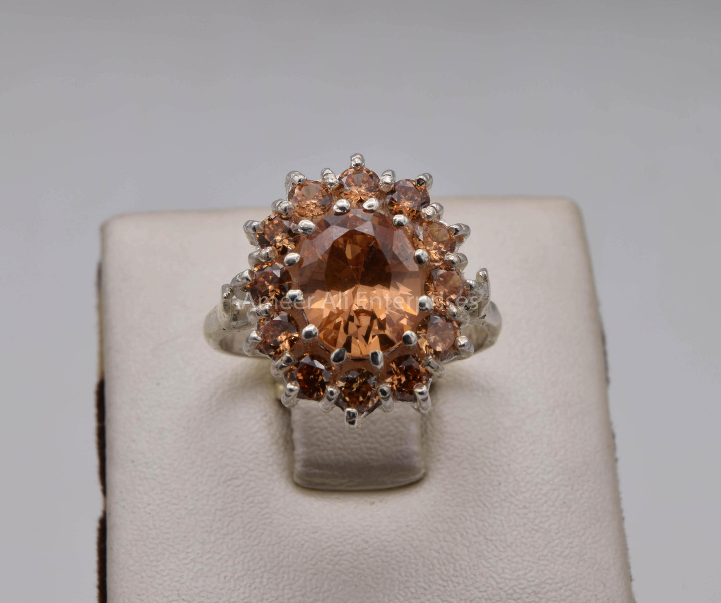 AAE 5695 Chandi Ring 925, Stone: Zircon - AmeerAliEnterprises