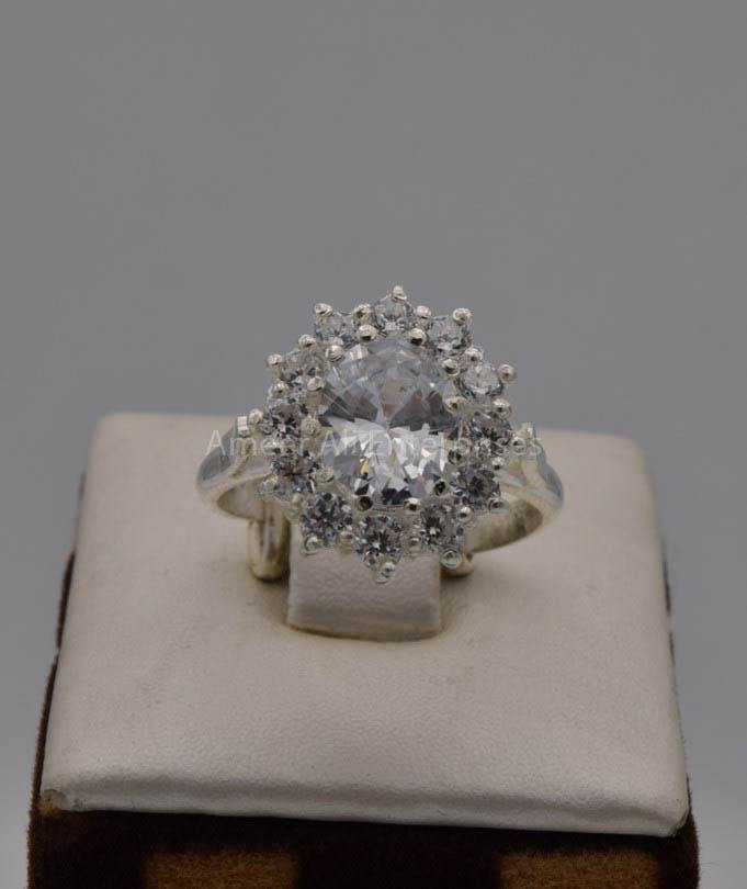 AAE 7521 Chandi Ring 925, Stone: Zircon - AmeerAliEnterprises