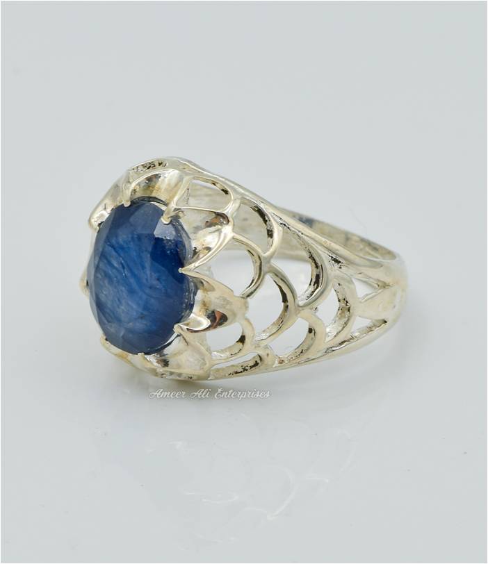 AAE 6298 Chandi Ring 925, Stone: Neelam