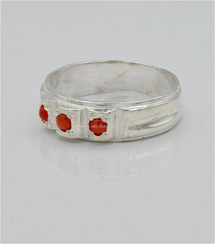 AAE 6577 Chandi Ring 925, Stone: Marjan