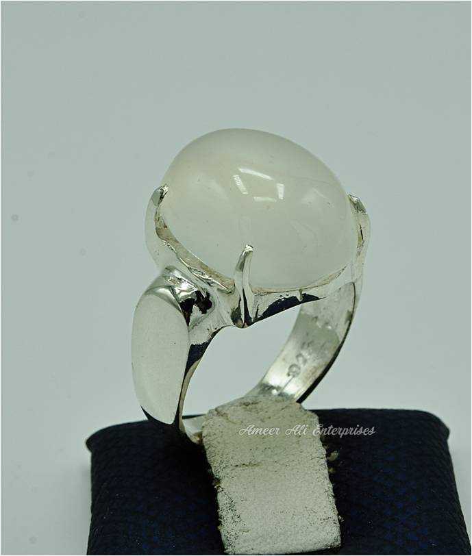 AAE 6859 Chandi Ring 925, Stone: Dur e Najaf