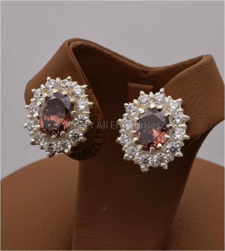 AAE 2475 CHANDI EARRINGS 925, STONE: ZIRCON - AmeerAliEnterprises
