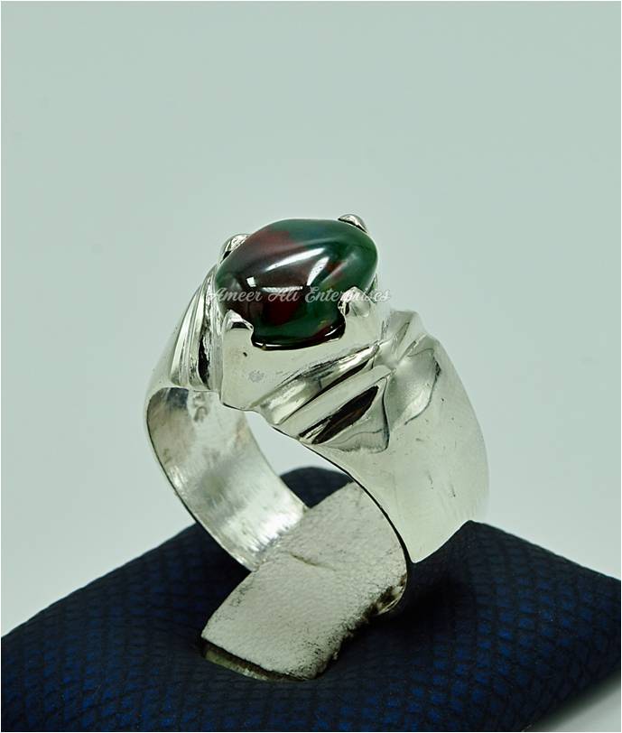 AAE 6869 Chandi Ring 925, Stone: Blood Stone