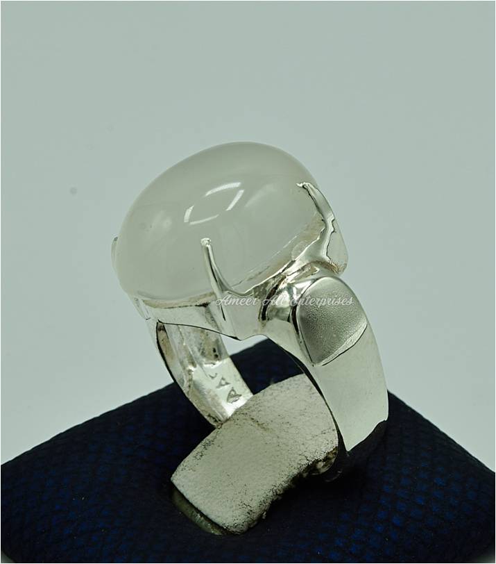 AAE 6859 Chandi Ring 925, Stone: Dur e Najaf