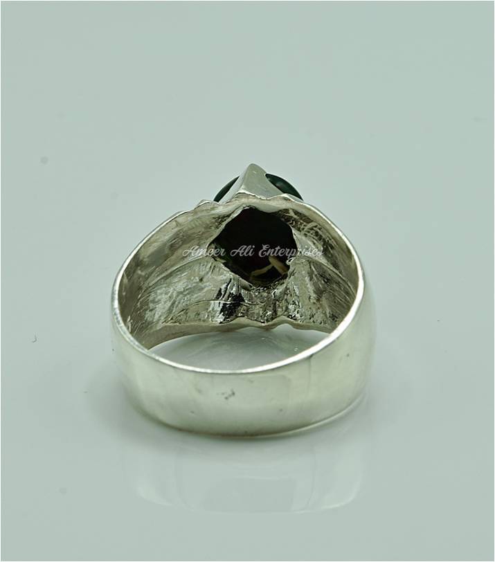 AAE 6869 Chandi Ring 925, Stone: Blood Stone