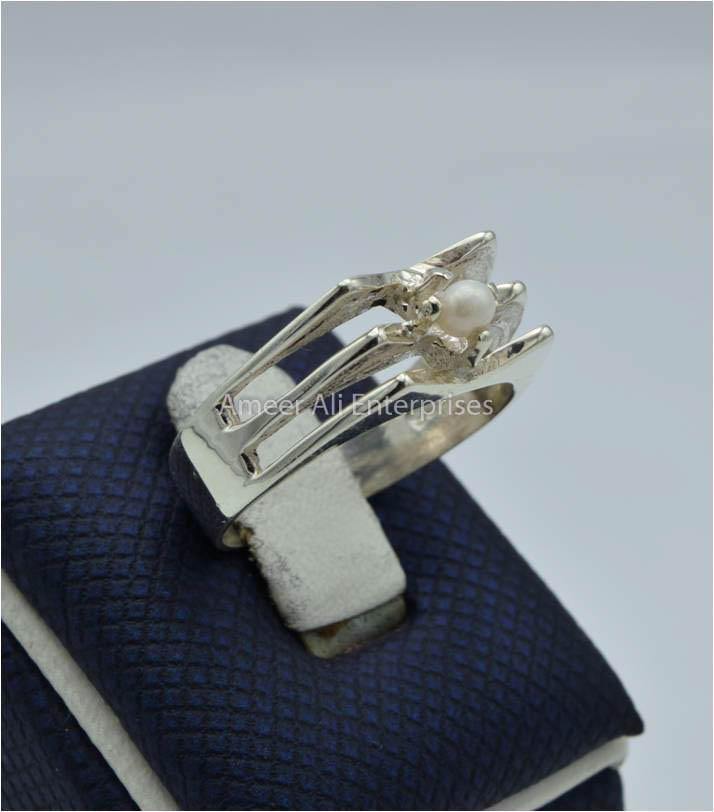 AAE 5803 Chandi Ring 925, Stone Pearl - AmeerAliEnterprises
