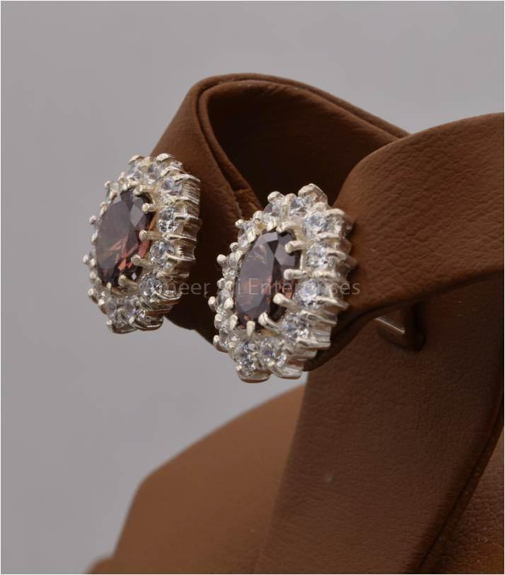 AAE 2475 CHANDI EARRINGS 925, STONE: ZIRCON - AmeerAliEnterprises