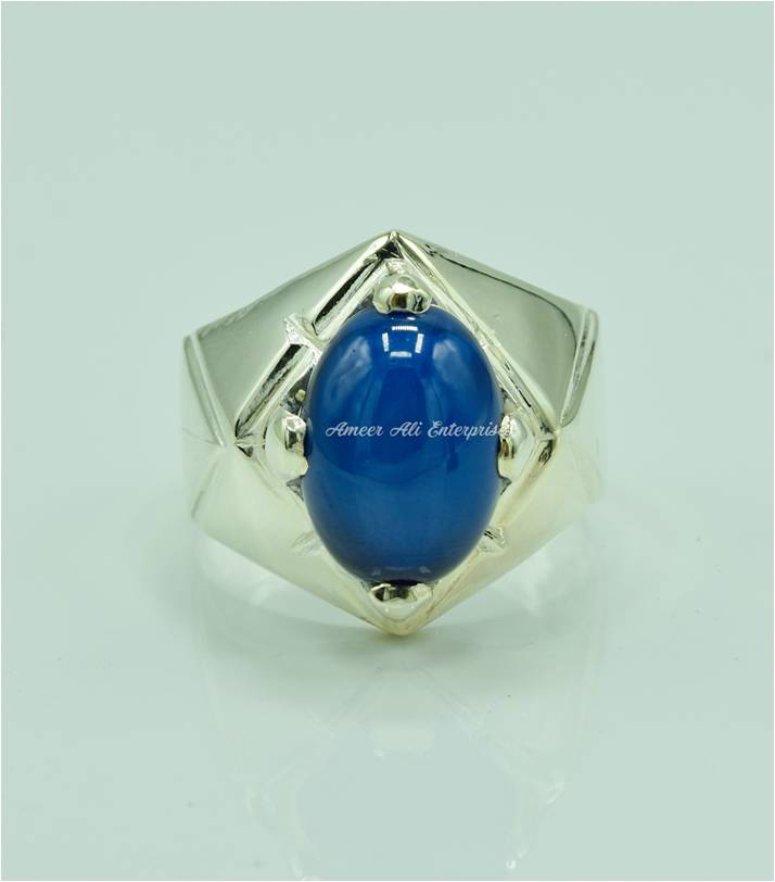AAE 6552 Chandi Ring 925, Stone: Neelam Star