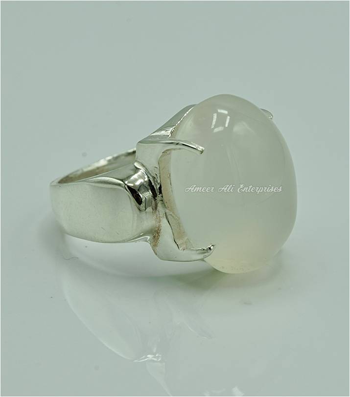 AAE 6859 Chandi Ring 925, Stone: Dur e Najaf