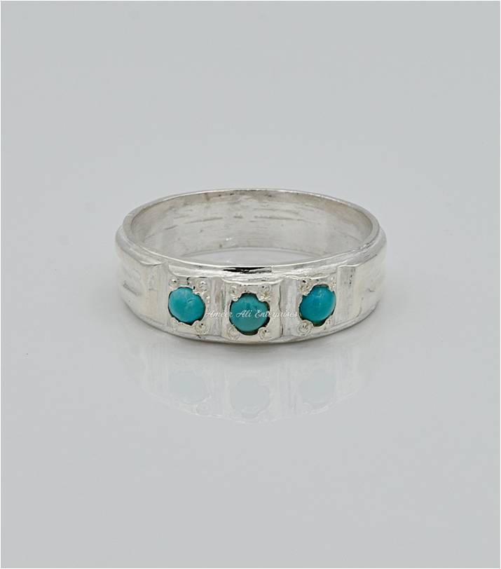 AAE 6578 Chandi Ring 925, Stone: Feroza (Turquoise)