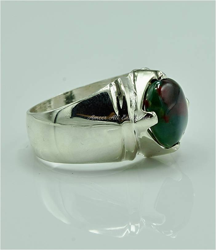 AAE 6869 Chandi Ring 925, Stone: Blood Stone