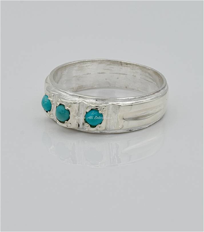 AAE 6578 Chandi Ring 925, Stone: Feroza (Turquoise)
