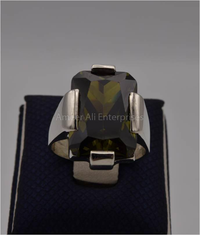 AAE 1809 Chandi Ring 925, Stone: Zircon - AmeerAliEnterprises