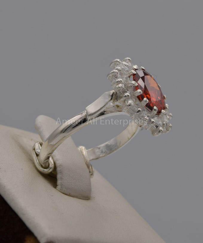AAE 7526 Chandi Ring 925, Stone: Zircon - AmeerAliEnterprises