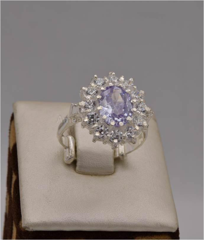 AAE 2412 Chandi Ring 925, Stone: Zircon - AmeerAliEnterprises