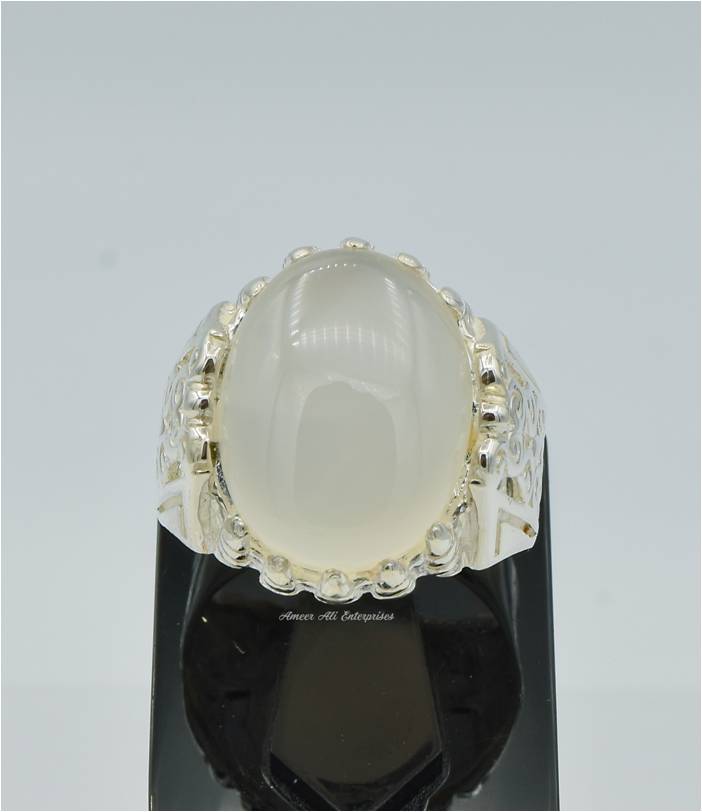 AAE 6258 Chandi Ring 925, Stone: Dur e Najaf