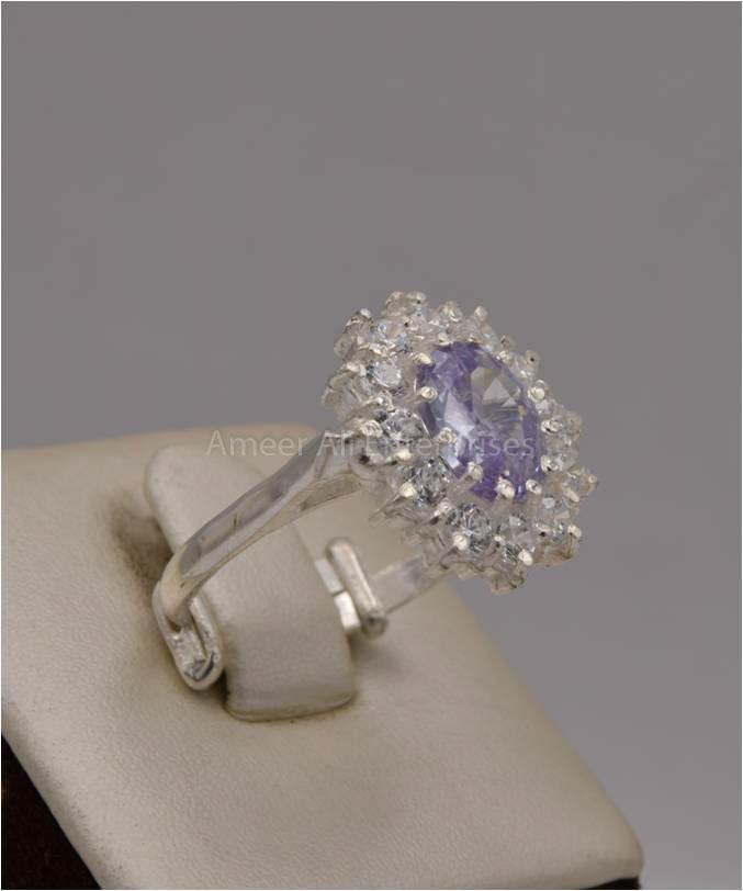 AAE 2412 Chandi Ring 925, Stone: Zircon - AmeerAliEnterprises