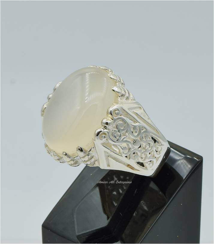 AAE 6258 Chandi Ring 925, Stone: Dur e Najaf