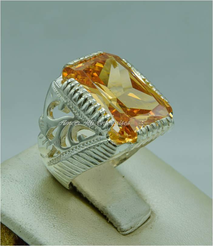 AAE 1824 Chandi Ring 925, Stone: Zircon - AmeerAliEnterprises