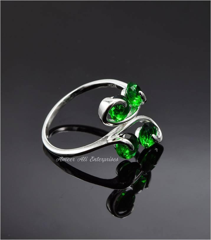AAE 6748 Chandi Ring 925, Stone: Zircon - AmeerAliEnterprises
