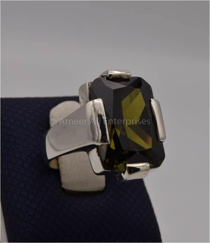 AAE 1809 Chandi Ring 925, Stone: Zircon - AmeerAliEnterprises