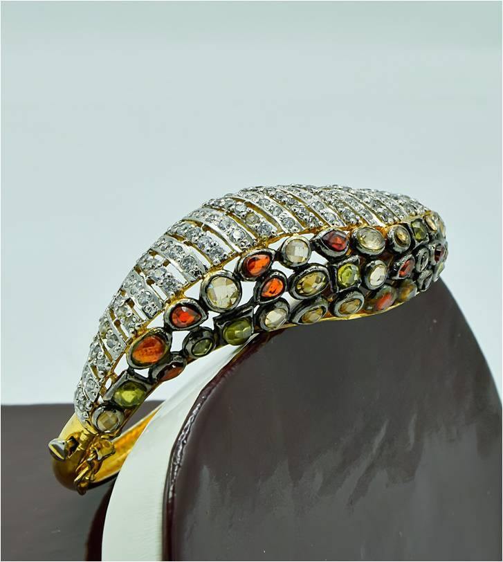 AAE 6197 Chandi Bracelet 925, Stone: Zircon (Gold Platted) - AmeerAliEnterprises