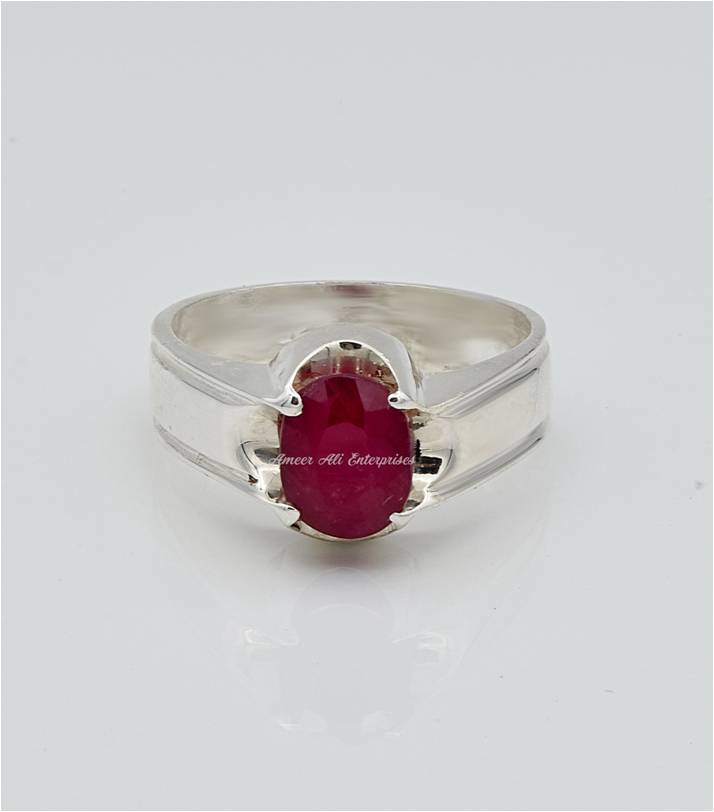 AAE 6635 Chandi Ring 925, Stone: Ruby
