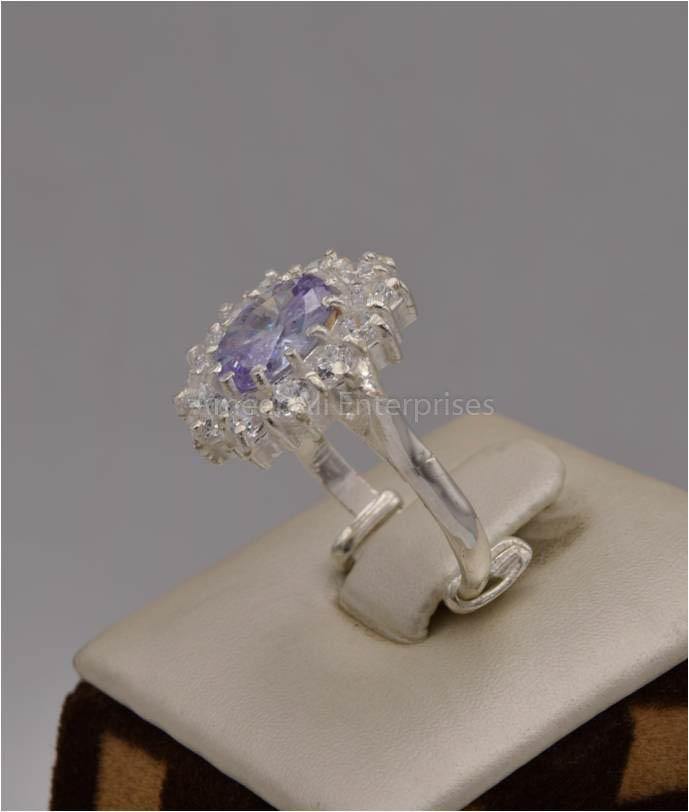 AAE 2412 Chandi Ring 925, Stone: Zircon - AmeerAliEnterprises