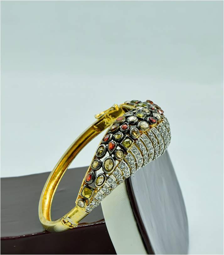 AAE 6197 Chandi Bracelet 925, Stone: Zircon (Gold Platted) - AmeerAliEnterprises