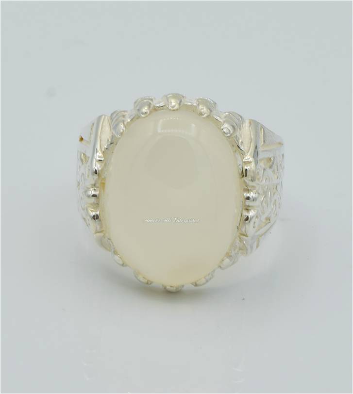 AAE 6258 Chandi Ring 925, Stone: Dur e Najaf