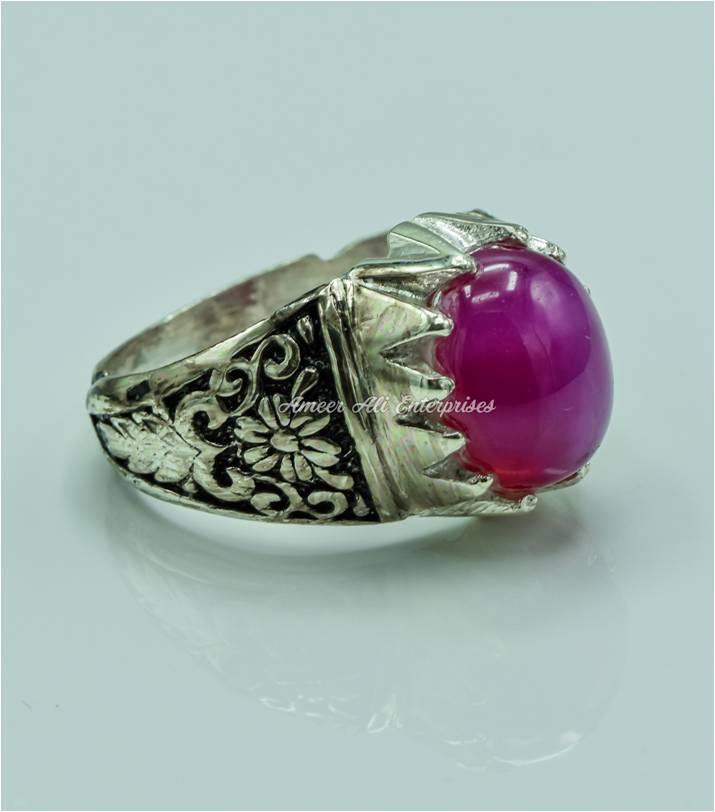 AAE 6771 RUBY STAR 925 CHANDI RING - AmeerAliEnterprises