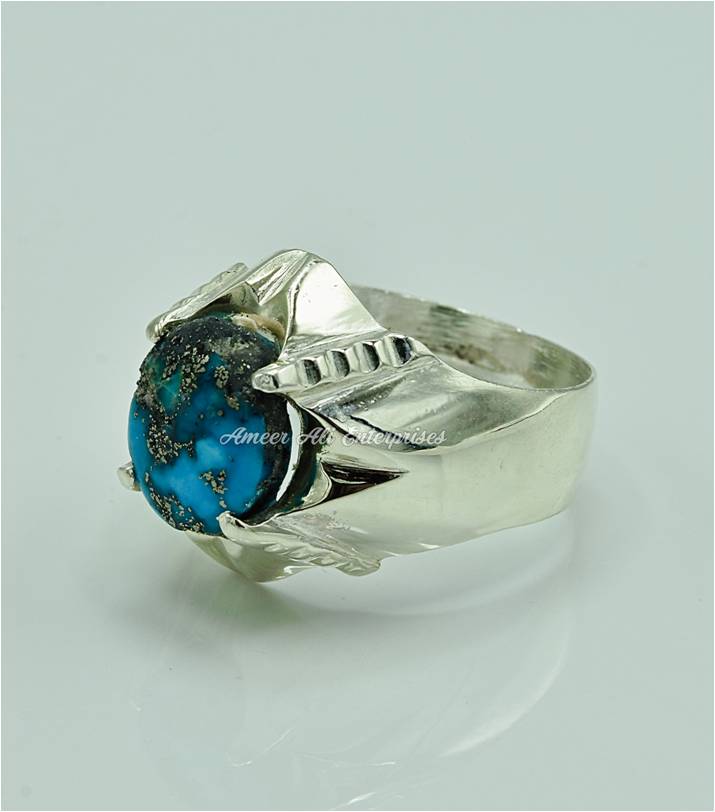 AAE 6845 Chandi Ring 925, Stone: Shajri Feroza